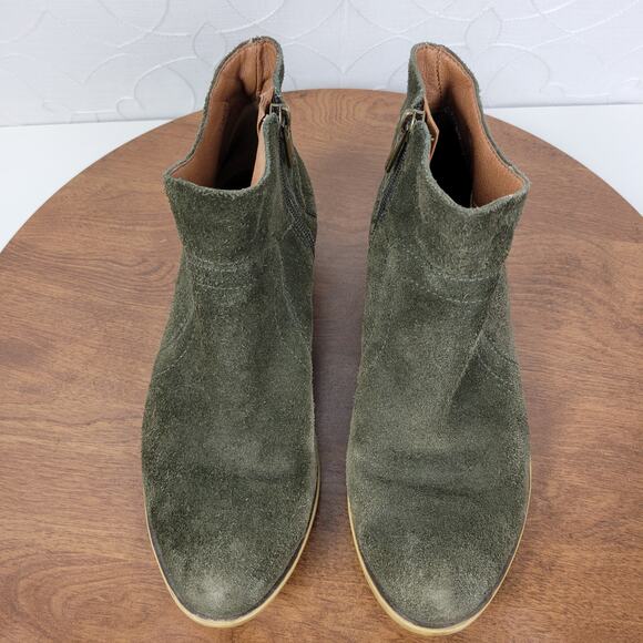 Lucky Brand Womens Brolley Bootie 7.5‎ Gray Suede Leather Zip Up Ankle Western - Picture 8 of 16